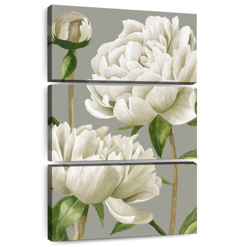 Harnek White Pivoines I, H 74 po x l 48 po