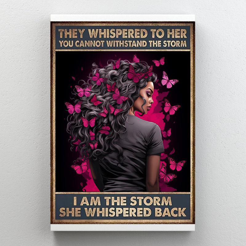 Femme noire, je suis la tempête - 1 pièce rectangulaire, femme noire, je suis la tempête sur toile, impression