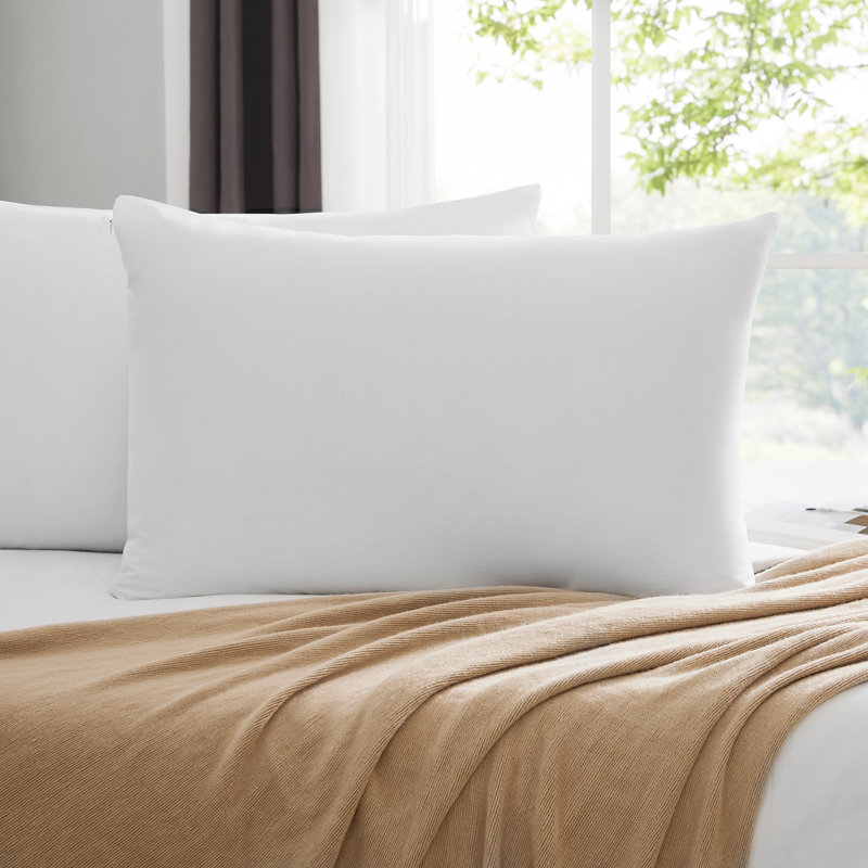 Cotton Fabric Zippered Pillow Protector, Queen