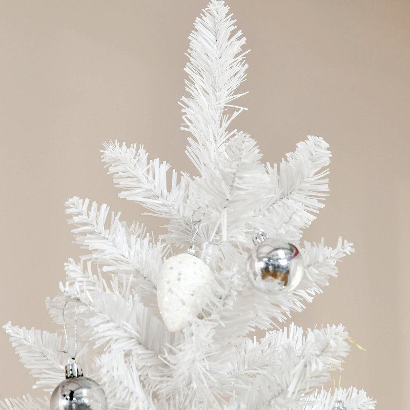 Grand sapin de Noël artificiel non éclairé avec branches réalistes et base en acier, 5.11'