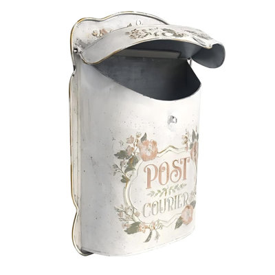 Boîte aux lettres murale pour l'extérieur de la maison avec boîte aux lettres en métal rétro Charm Style antique charme nostalgique Home Decor Garden Vintage English Cottage Decor Flower Patter