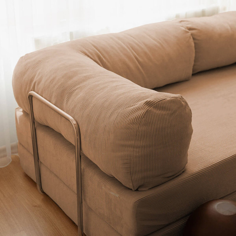 Canapé-lit 3 places, Brun, 3, H 39,37 po x l 27,56 po x P 78,74 po