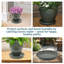 Ensemble de 2 pots à fleurs ronds en céramique émaillée - Convient aux jardinières de 9 po - Gris-897659750-897659739