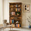 Bibliothèque 71 po en bois, bibliothèque autoportante à 6 niveaux