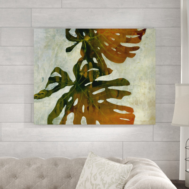«Monstera Deliciousa» par Kari Taylor, peinture sur toile tendue, H 30 po x l 38 po x P 1,5 po, Extérieur