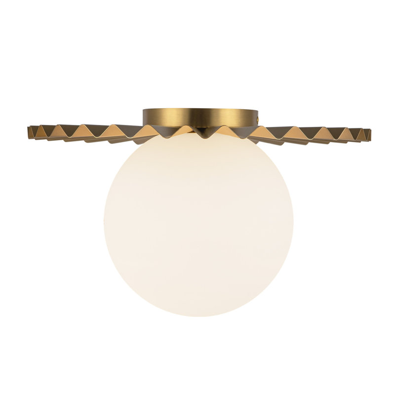 Plafonnier encastré 1 lumière Laki, H 8,63 po x l 13,88 po x P 13,88 po, Or brossé