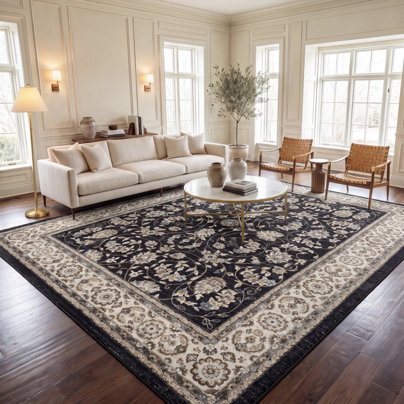 Tapis oriental Klose Performance, Anthracite/Cream, Rectangle 10' x 14'