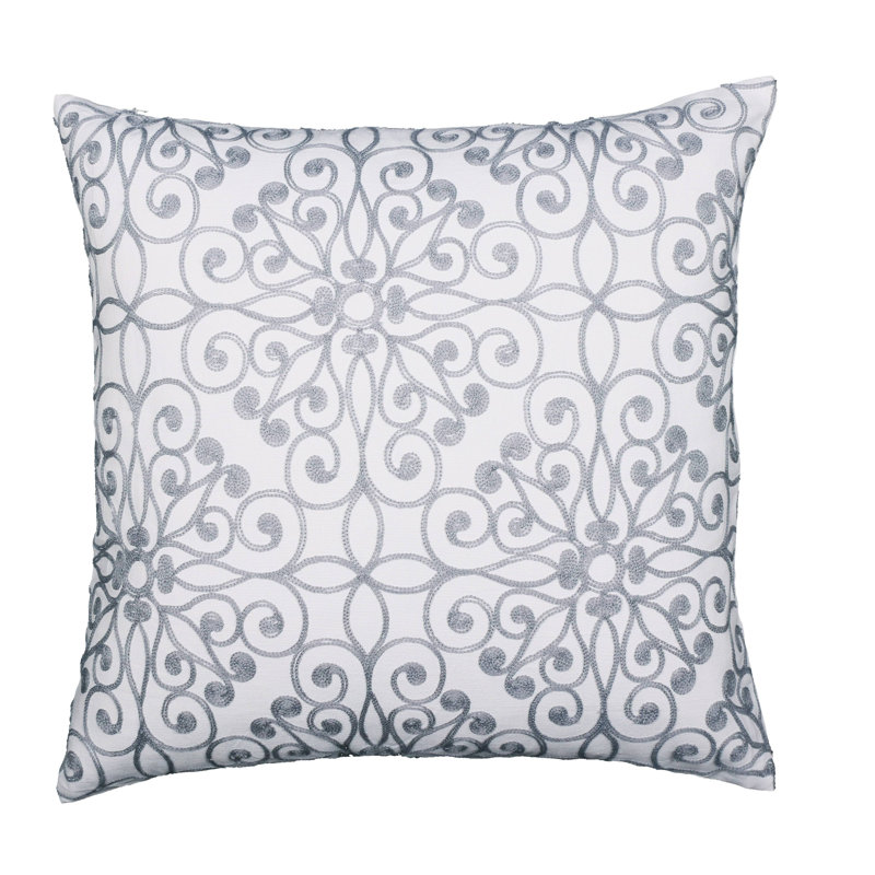 Floral Cotton Blend Throw Pillow