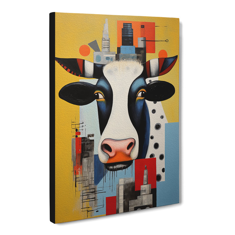 Cow Constructivism - Wrapped Canvas, 50cm H x 35cm W x 3cm D