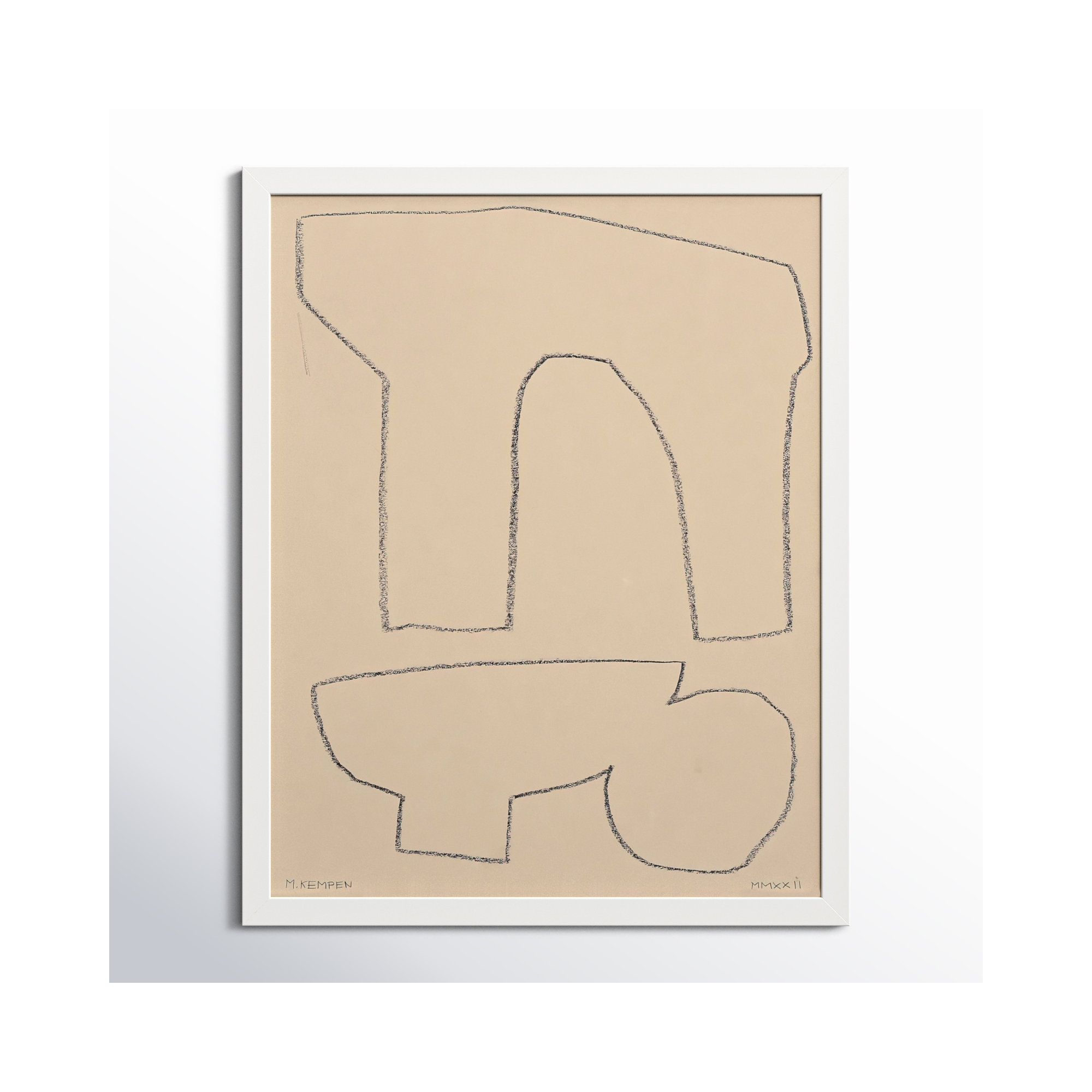 Outlines 2 by Michael Kempen, 40" W x 50" H, White Framed