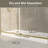 Cascada 56-60" W x 76" H Frameless Shower Door with Round Bar Stabilizer, 1/4" 6mm Tempered Glass, Brushed Gold-121861808