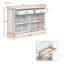 Console en bois avec 2 tiroirs et casiers ouverts-133336504
