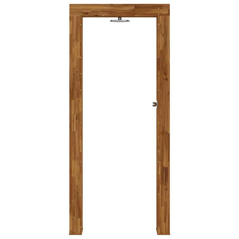 vidaXL Outdoor Shower Solid Acacia Wood and Stainless Steel Garden Poolside, Brown