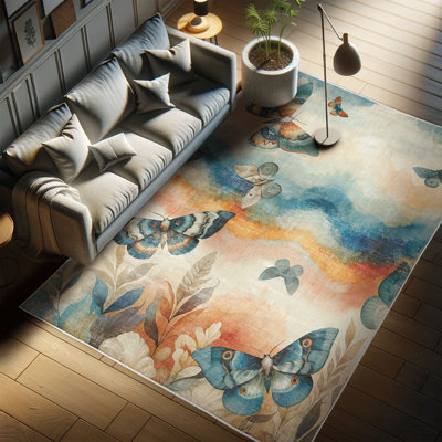 Machine Printed 177cm X 122cm Area Rug