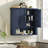 Wall-Mounted Bathroom Cabinet with Open Shelf & Adjustable Inner Shelves - Blue-1140816129