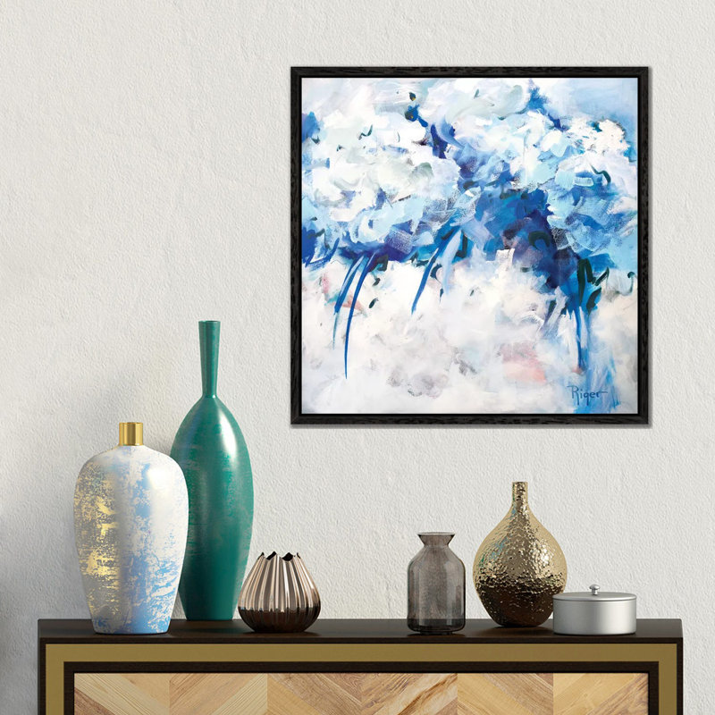 Hydrangeas On My Mind II by Sue Riger - Gallery-Wrapped Canvas Giclée on Canvas, 45.72 cm H x 45.72 cm W, Black Framed