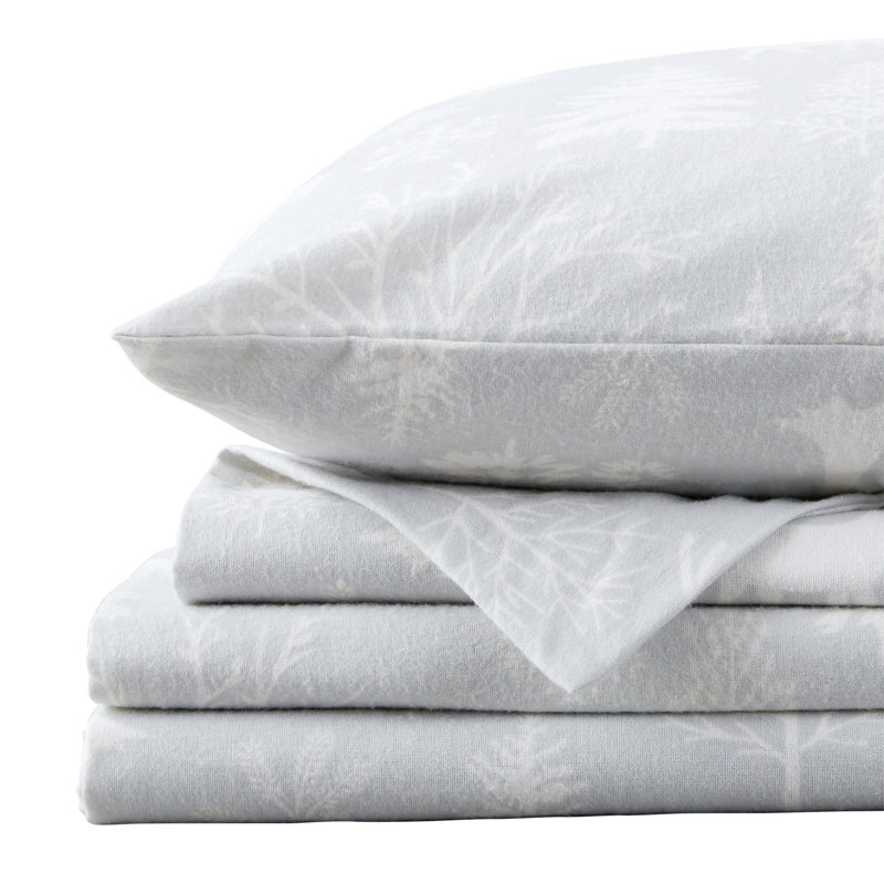 Ensemble de draps en flanelle de coton 100% Zenas, Grand