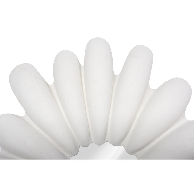 Radial Shell Mirror, White Stone