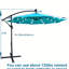 Parasol de terrasse solaire 10 pi - imperméable, 8 nervures robustes, manivelle, base transversale pour terrasse de jardin, piscine, base stable, terrasse, cour, bord de piscine-1142382536