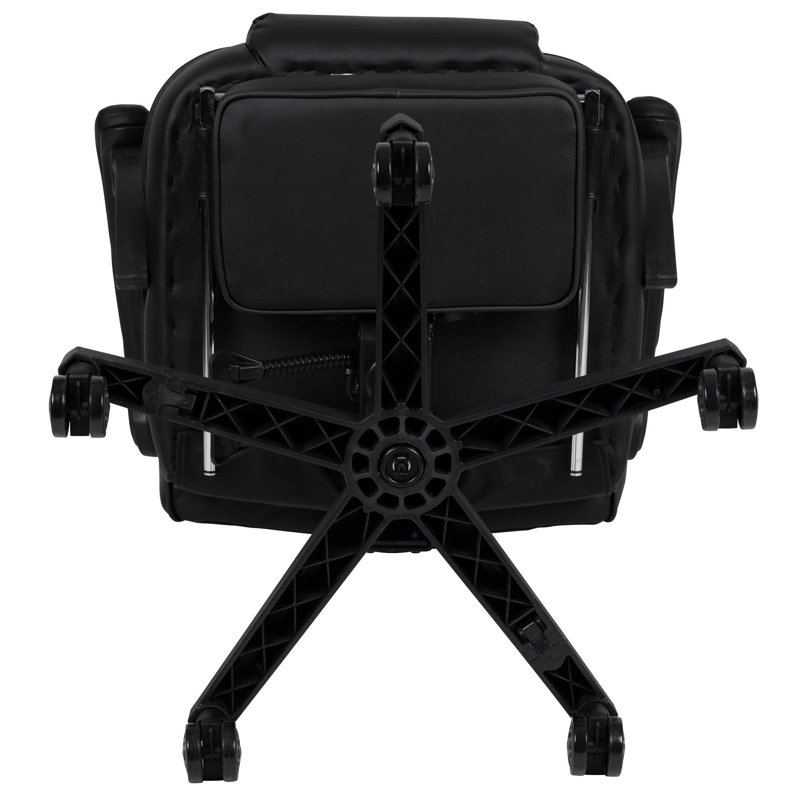 Inbox Zero Adjustable Ergonomic Faux Leather Swiveling PC & Racing Game Chair, Dark Gray