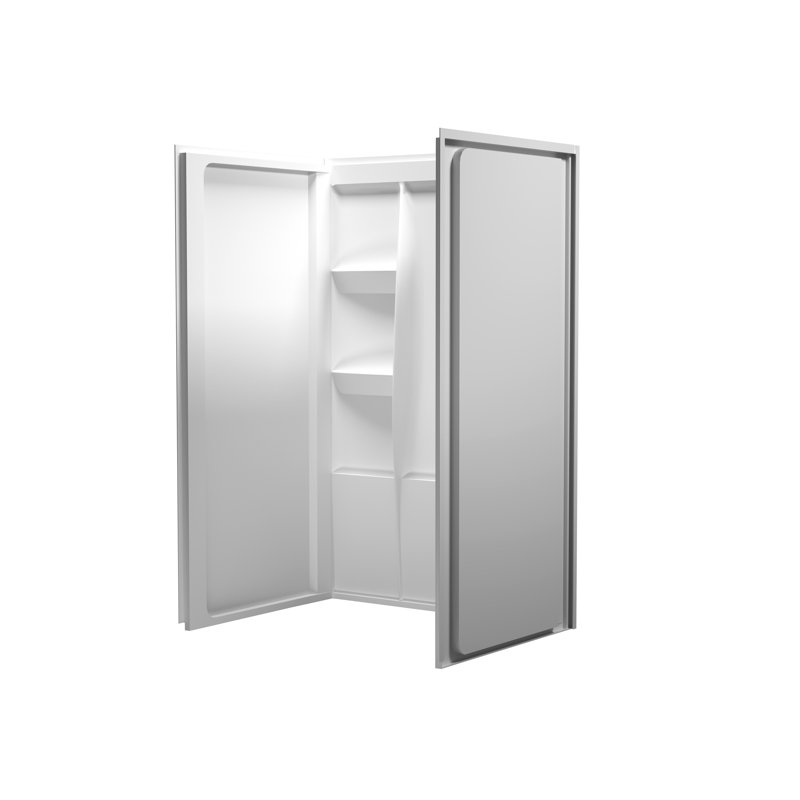 Sterling Alcove Shower Wall Surround in Glossy White, 72" H x 48" W x 36" D