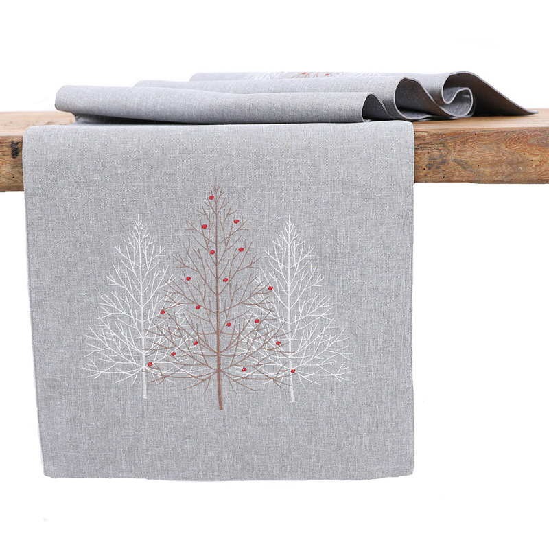 Chemin de table Jadiel, L 70 po x l 15 po, Gris