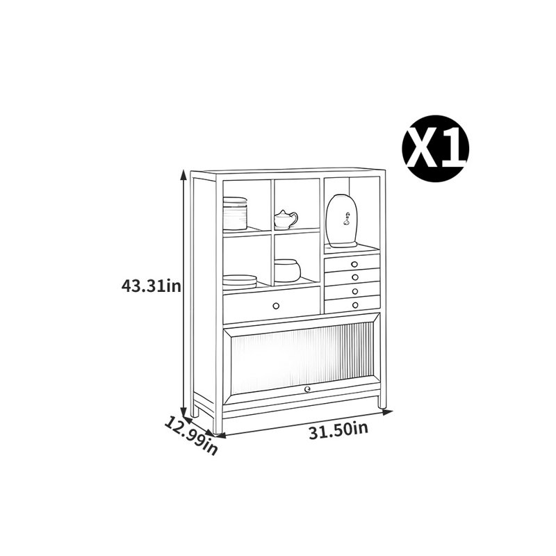 American style multi grid storage bookcase