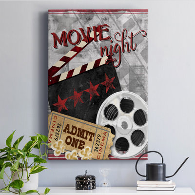 Movie Night II - Wrapped Canvas Print