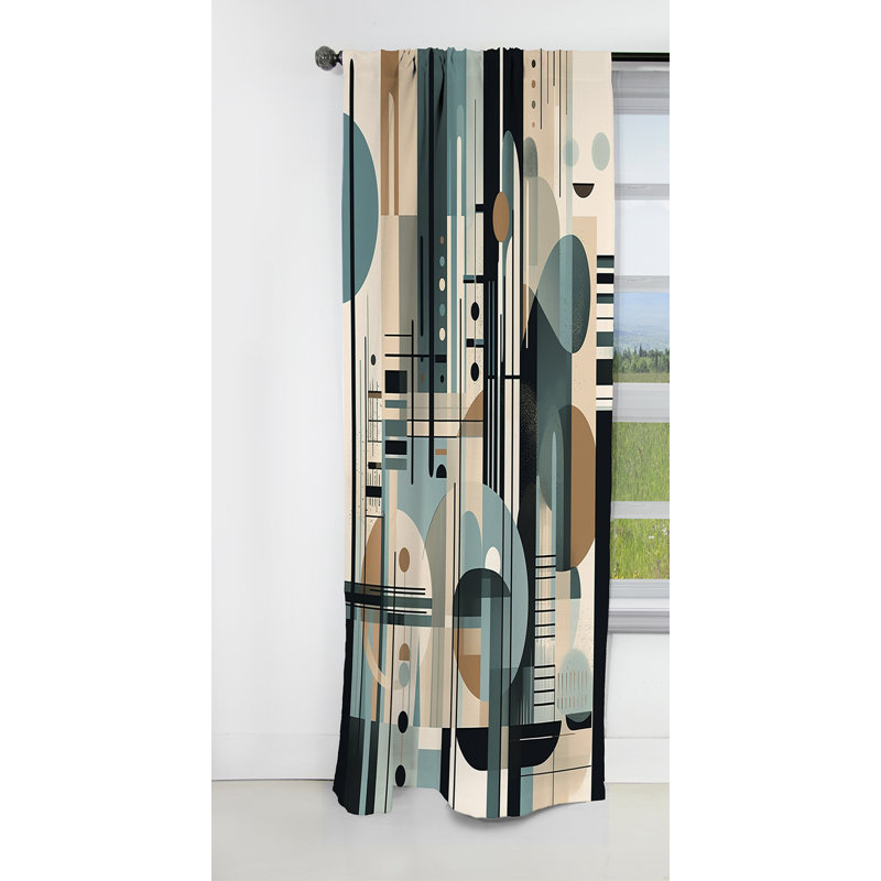 Jerrell - Rideau occultant abstrait minimalisme - 1 panneau, L 52 po x L 120 po