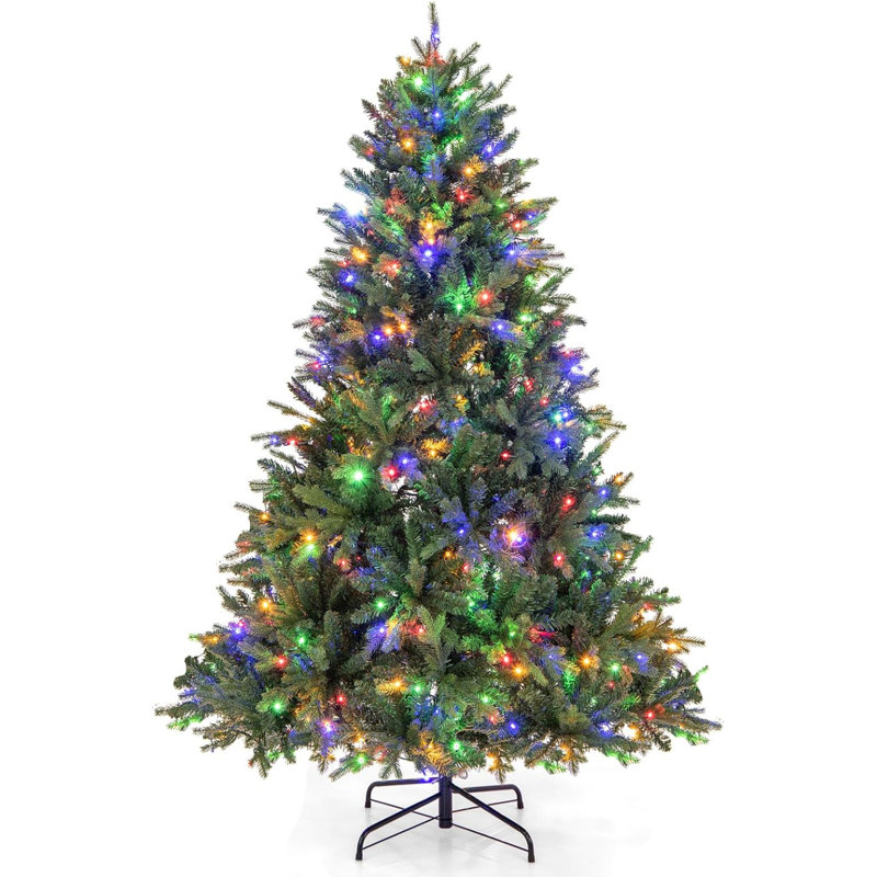 Lighted Artificial Pine Christmas Tree, 180cm H