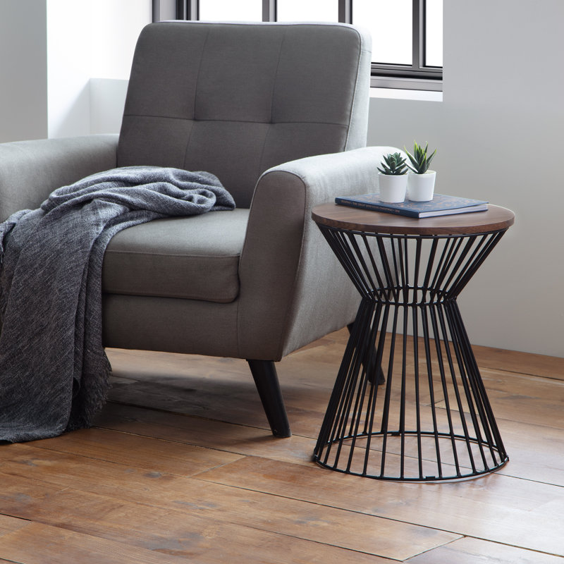 Leifsson Pedestal End Table, Walnut