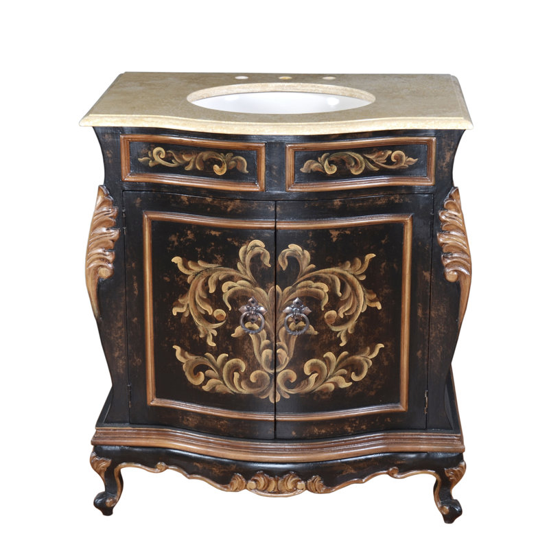 Meuble-lavabo simple 33 po Vizcaino Grande, Coiffeuse Dorado