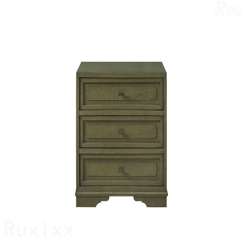 Pistachio 3-Drawer Nightstand, Green