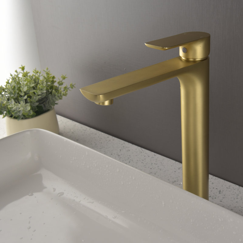Single-Hole Bathroom Faucet, Brushed Gold