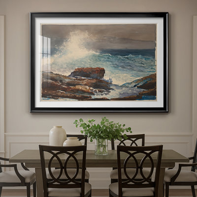 Breaking Wave, Prout's Neck-Winslow Homer, reproduction encadrée avec passe-partout et verre 1887