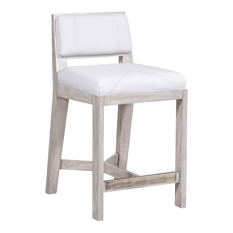 Thom Filicia Solid Wood 26.5" Counter Stool, Dove Gray, Navada Snow