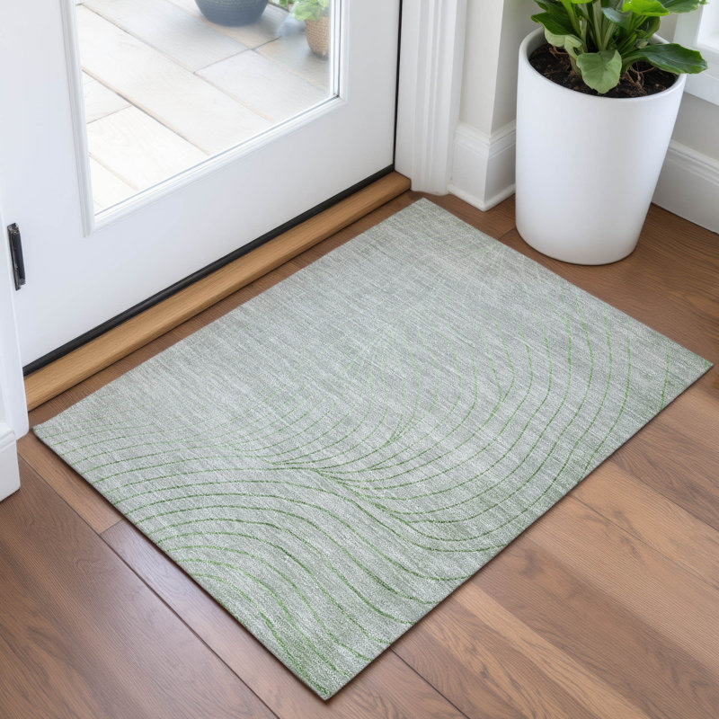Tapis intérieur / extérieur Xhevrie lavable à la machine, Rectangle 1 pi 8 po x 2 pi 6 po