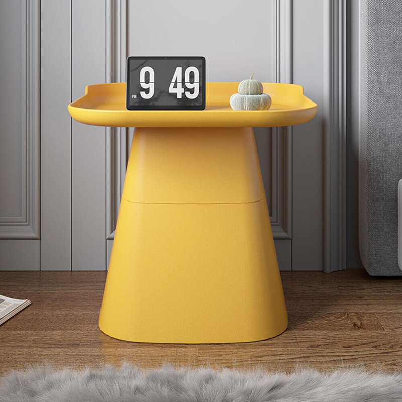 Table d'appoint carrée pour table basse moderne, Jaune, H 15,7 po x l 18,9 po x P 18,9 po