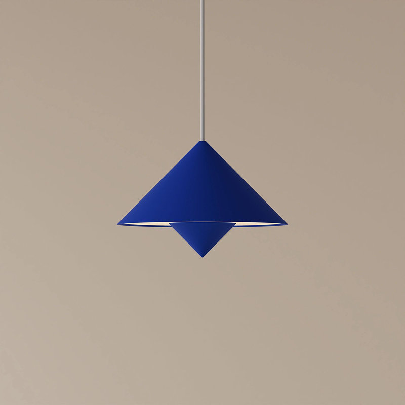 Jai Pendant Light, 11'' H x 9.84'' W x 9.84'' D, White, Cobalt
