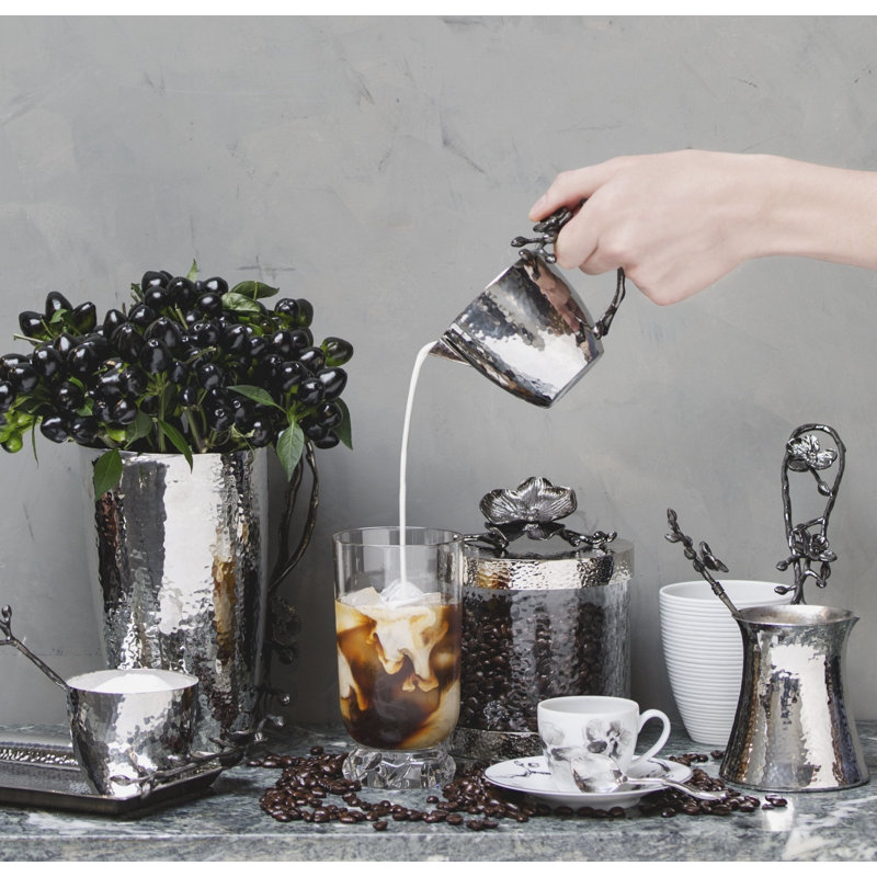 Black Orchid Serving Tray, 1.5"H x 12" W x 6" D