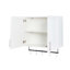 Armoire murale de salle de bain avec tablette réglable, barre à serviettes, 5 crochets, armoire de rangement pour la salle de bain, cuisine, blanc