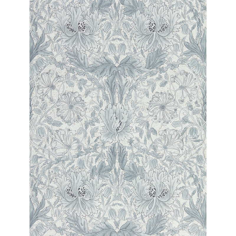 Pure Honeysuckle & Tulip Wallpaper, Cloud Gray