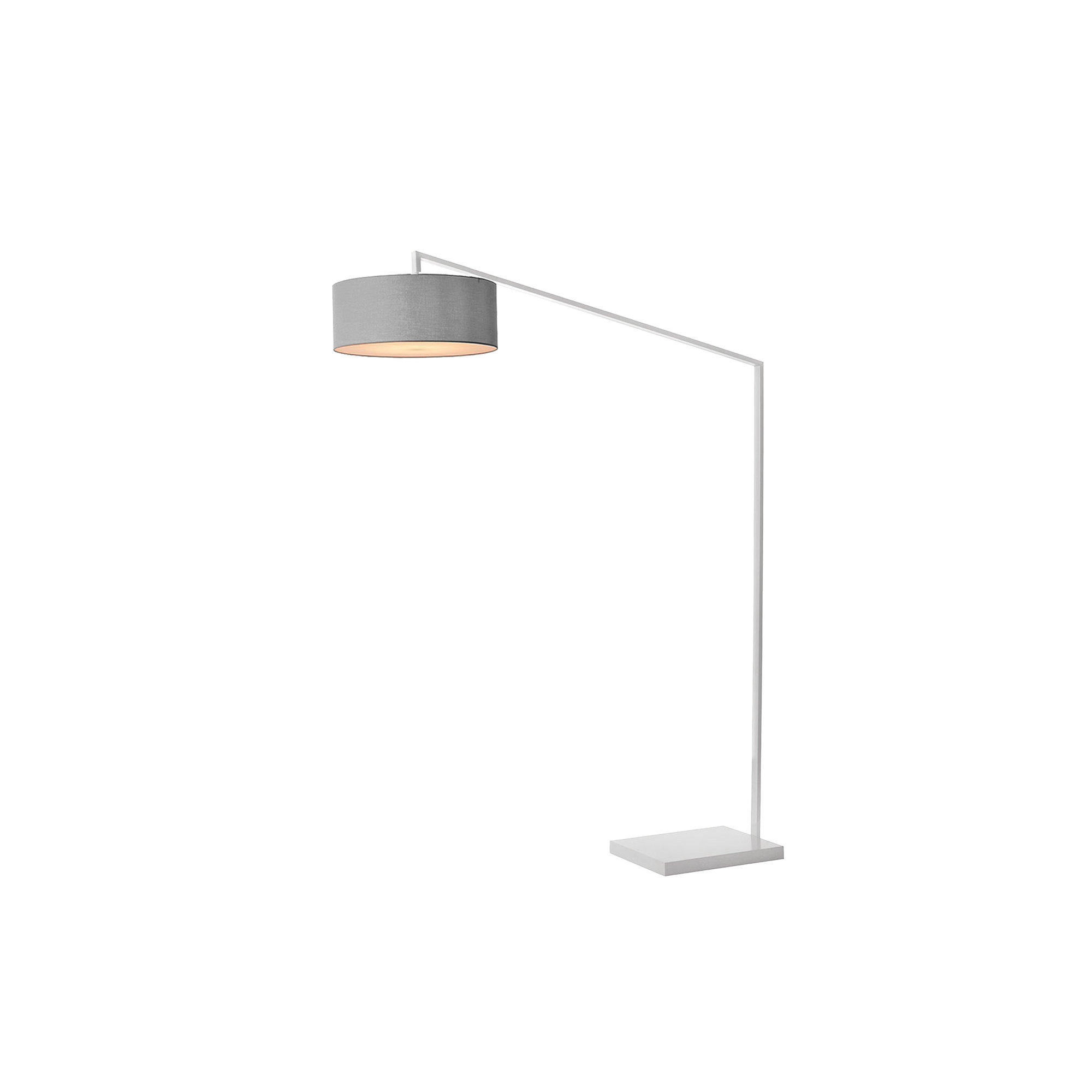 Stretch 87" Arc Floor Lamp, Drum Shade & Body, Dimmable, Cashmere Gray