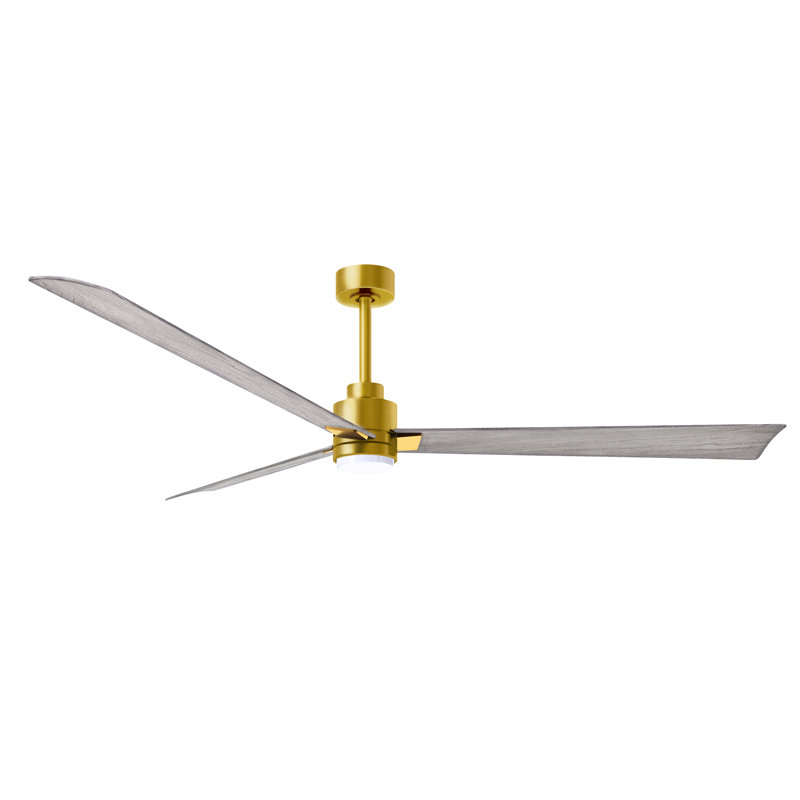 Ventilateur de plafond Alessandra, Ton bois de grange, Laiton brossé, 72"