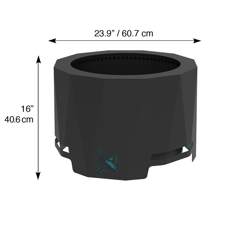 Round Steel Smokeless Fire Pit, San Jose Sharks