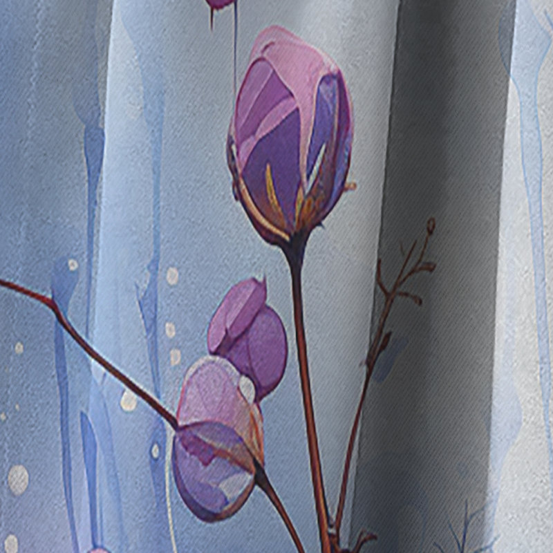 Birkholz - Rideau Violets - Rideau floral occultant en velours - 1 panneau, L 52 po x L 95 po