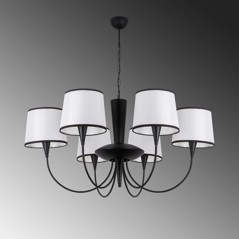 Emmie-Rose 6 - Light Waggon Wheel Chandelier, 90cm H x 90cm W x 85cm D