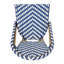 Tabouret de bar 29,5 po en rotin français d'extérieur, bleu marine et blanc, structure en aluminium avec finition en bambou (ensemble de 2)