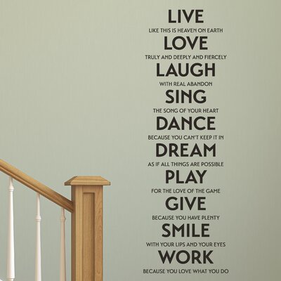 Live Love Laugh Sing Etc. Wall Quotes Decal -  Winston Porter, insp0395blk40x13