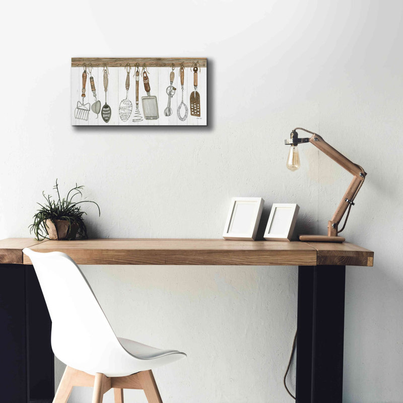 «Gambrills Kitchen Tools On Canvas» par Cindy Jacobs, reproduction, H 12 po x l 24 po x P 0,75 po